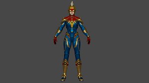 Xandearth Captain Marvel Low-poly 3D model
