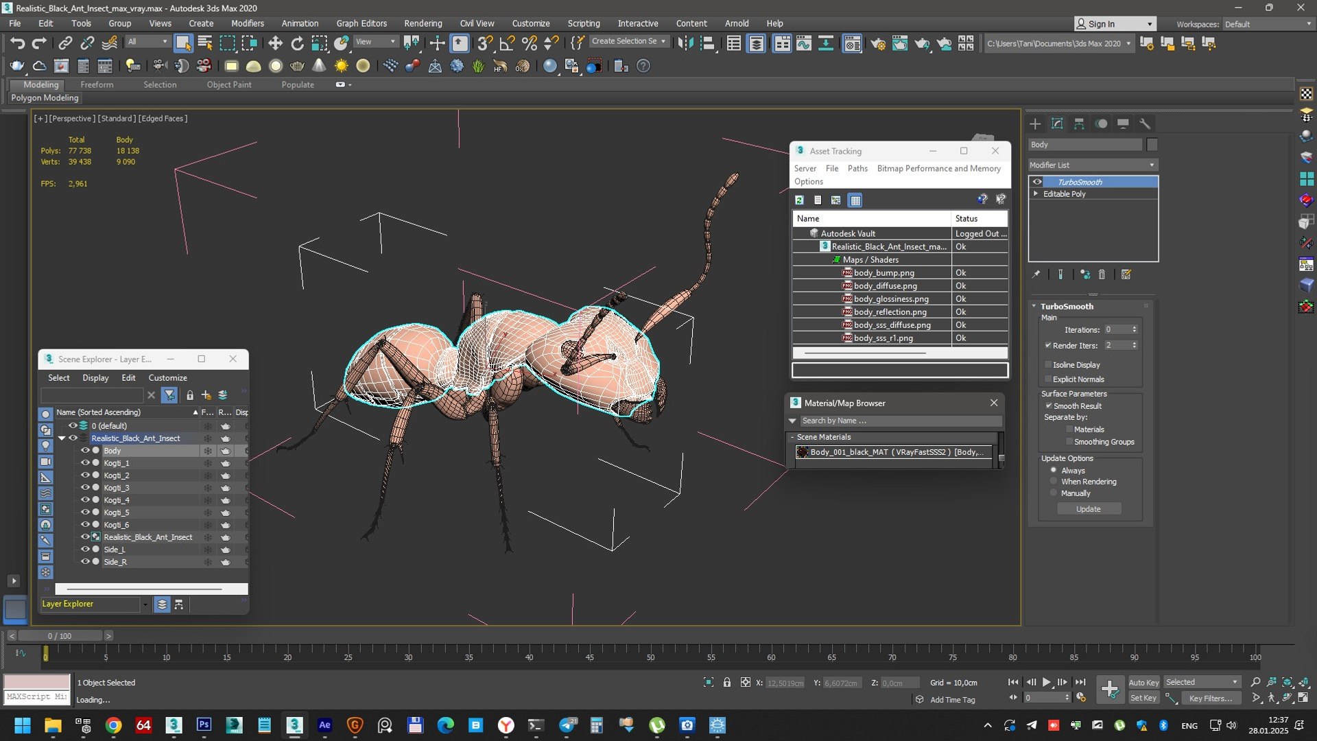 Realistic Black Ant Insect 3D model https://p.turbosquid.com/ts-thumb/1Z/vu0en3/ae/realistic_black_ant_insect_015/jpg/1738881045/1920x1080/fit_q87/0f7b710d91d54b7e00ce9865c067f6779edddbc8/realistic_black_ant_insect_015.jpg