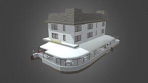 Bar Restaurant City Pack 01 Low Poly