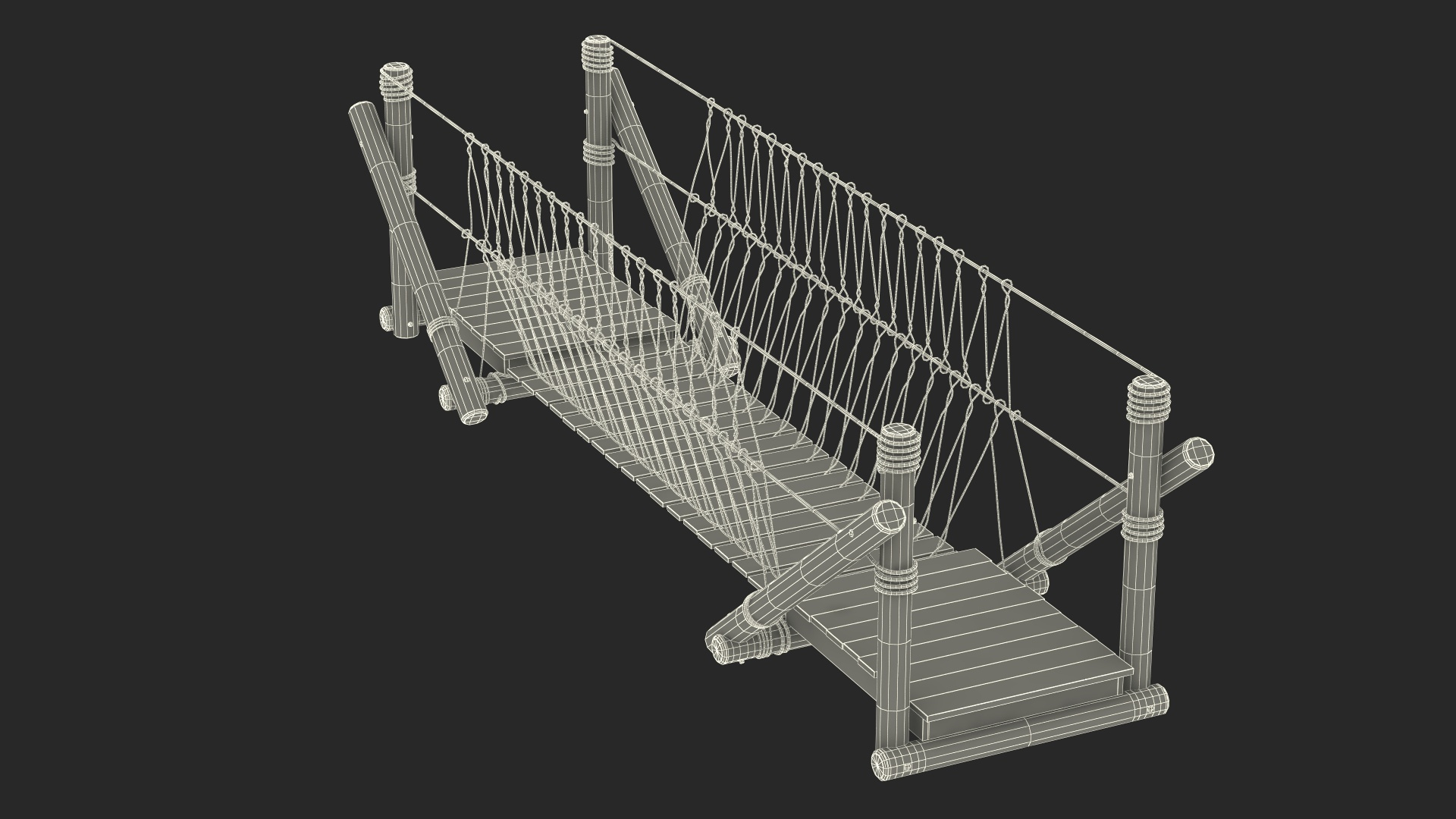 Rope Bridge Kit 3D TurboSquid 2086241