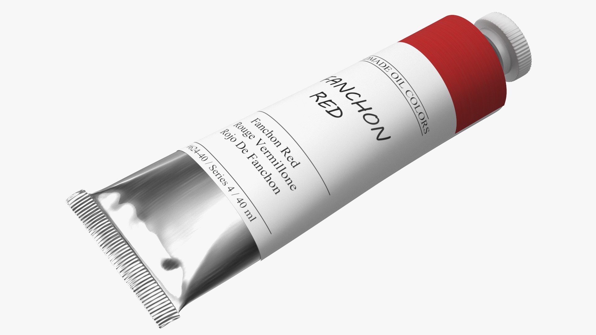Fanchon Red Oil Paint Tube 3D model preview