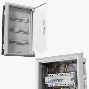 3D model Wall Recessed Power Distribution Board