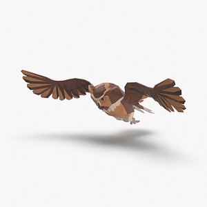 owl---flying-b 3D model