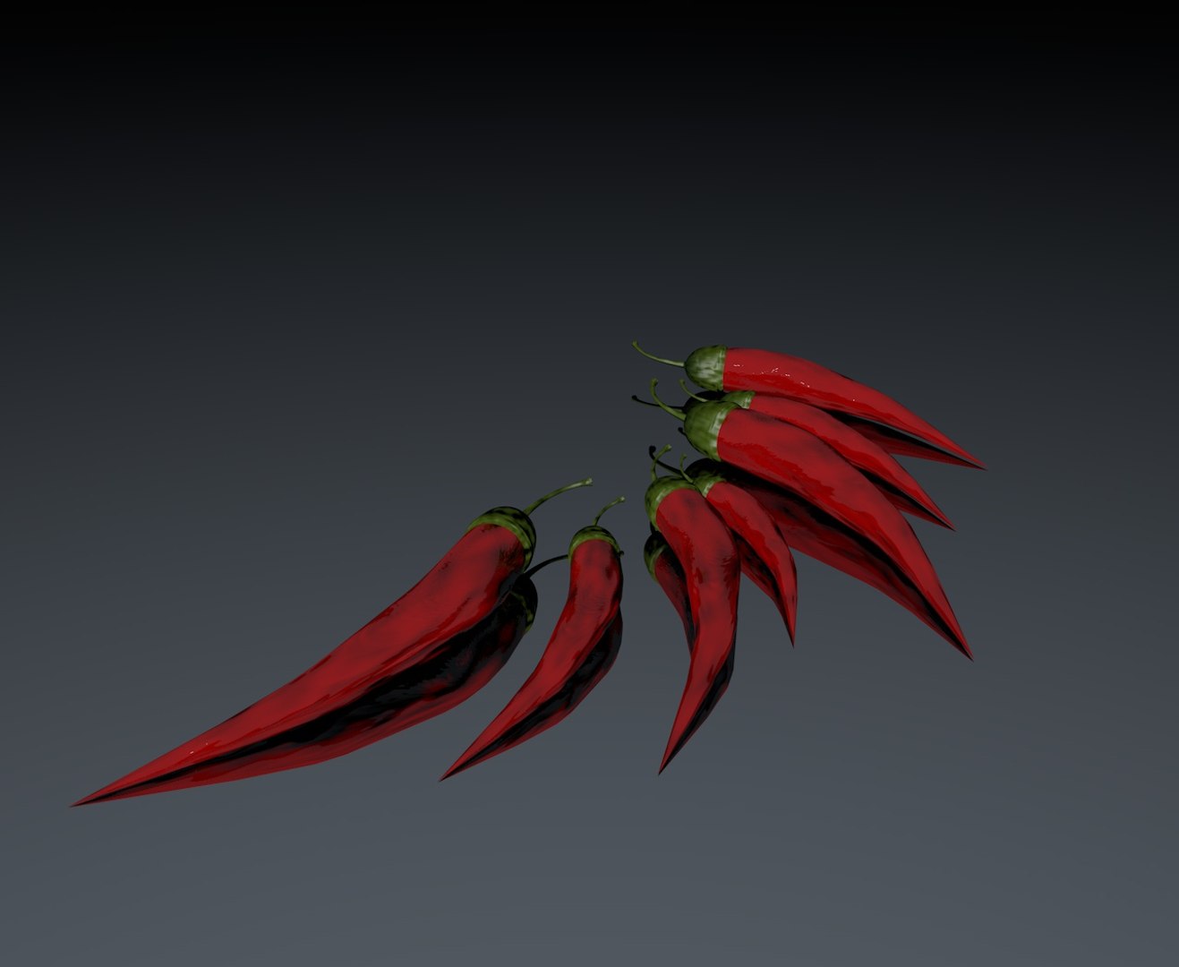 3D Chilies Culinary Surface - TurboSquid 1295653