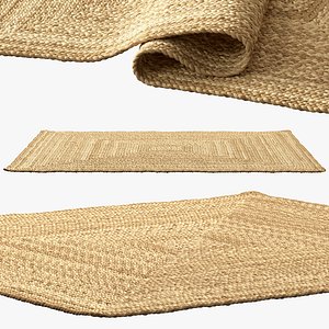 SAFAVIEH Dina Coastal Jute Rug Square 3D model