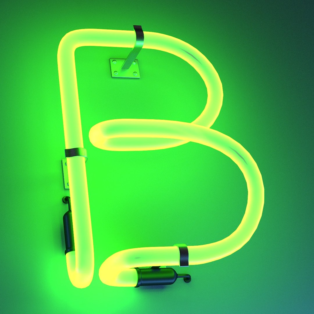 3d 3ds Neon Alphabet