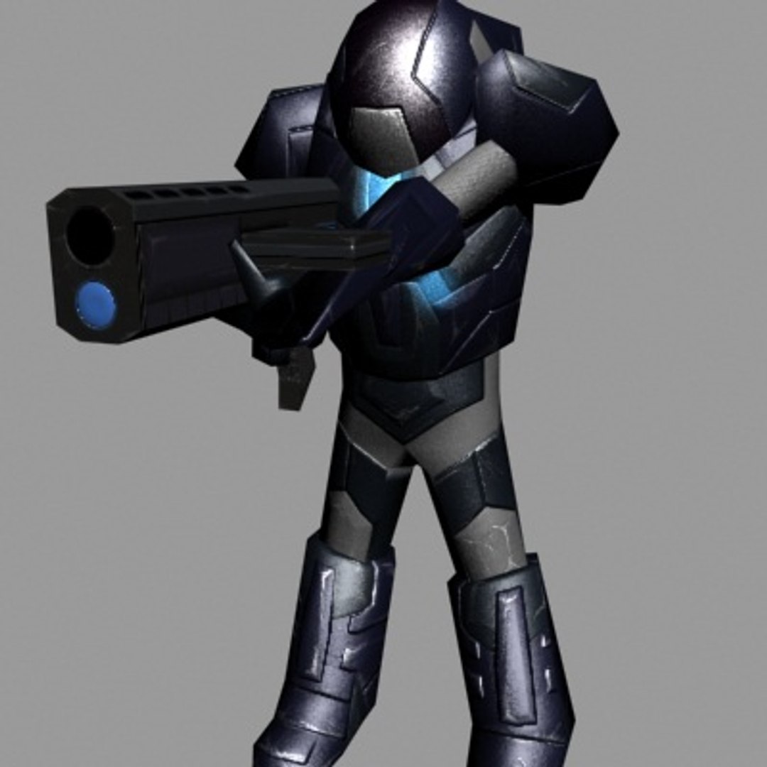 Rigged Space Soldier 3d 3ds