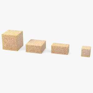 3D Brown Sugar Cubes Set model