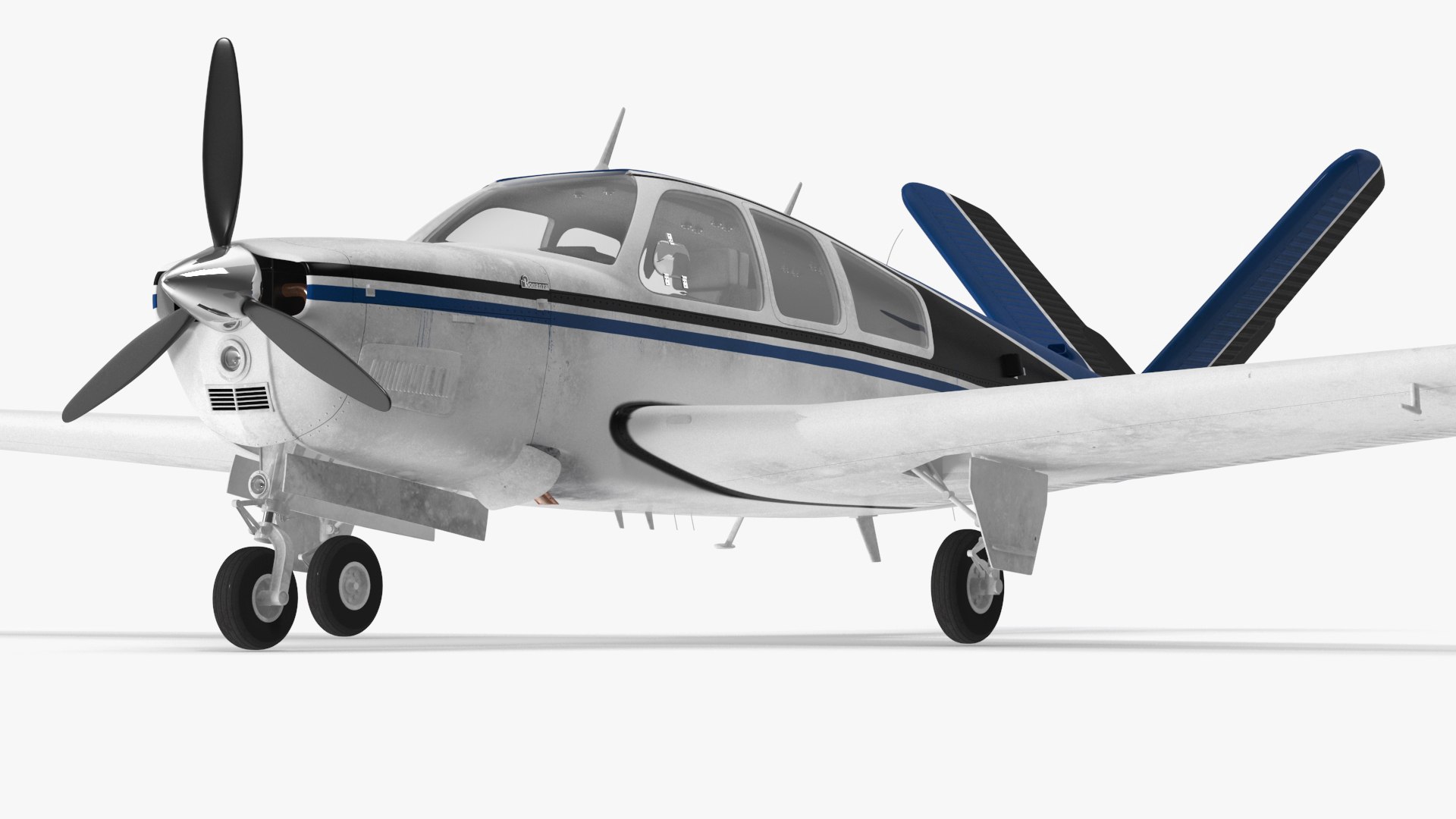 Light Aircraft Beechcraft Bonanza S35 3D model preview