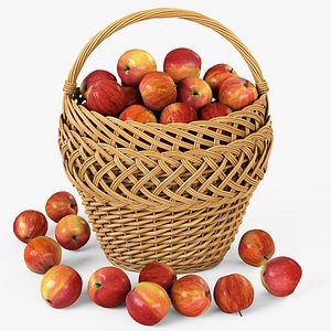 wicker basket 01 apples max