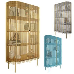 3D strings cabinet gold blue