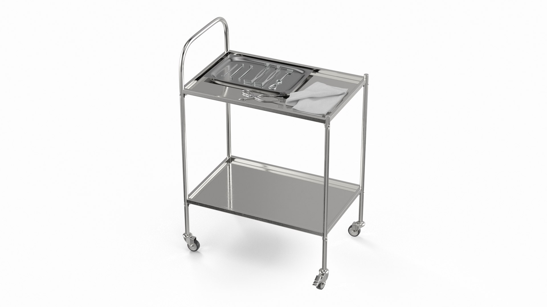 Surgical Trolley and Retractors 3D model preview