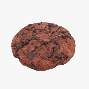 Chocolate chip cookie 02 3D model