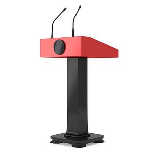 3D speaker podium black red