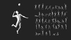 3D volleyball Man 47 figure Set 01 model