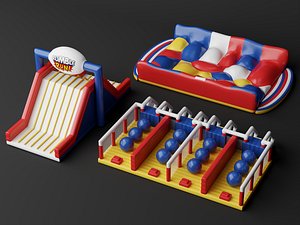 Inflatable Obstacle Course Amusement Equipment Set