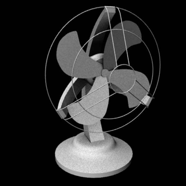 desk fan 3d obj