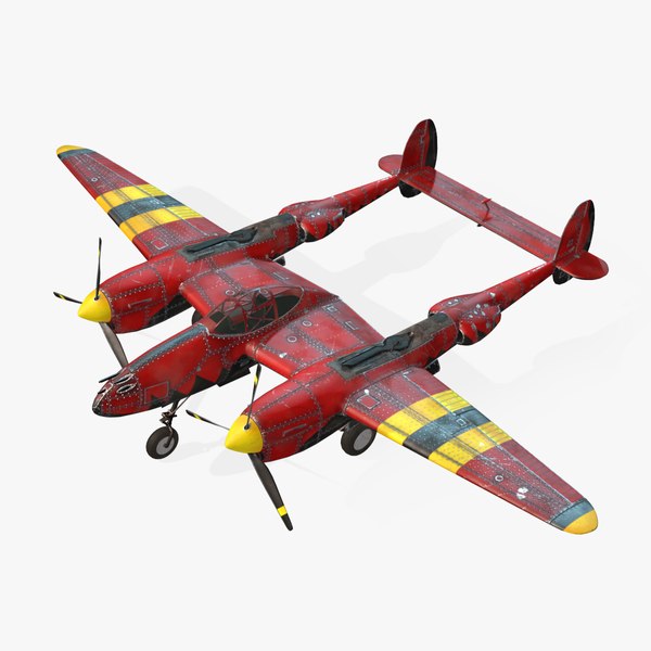 aircraft lockheed p-38 lightning 3d model