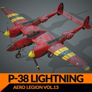 aircraft lockheed p-38 lightning 3d model
