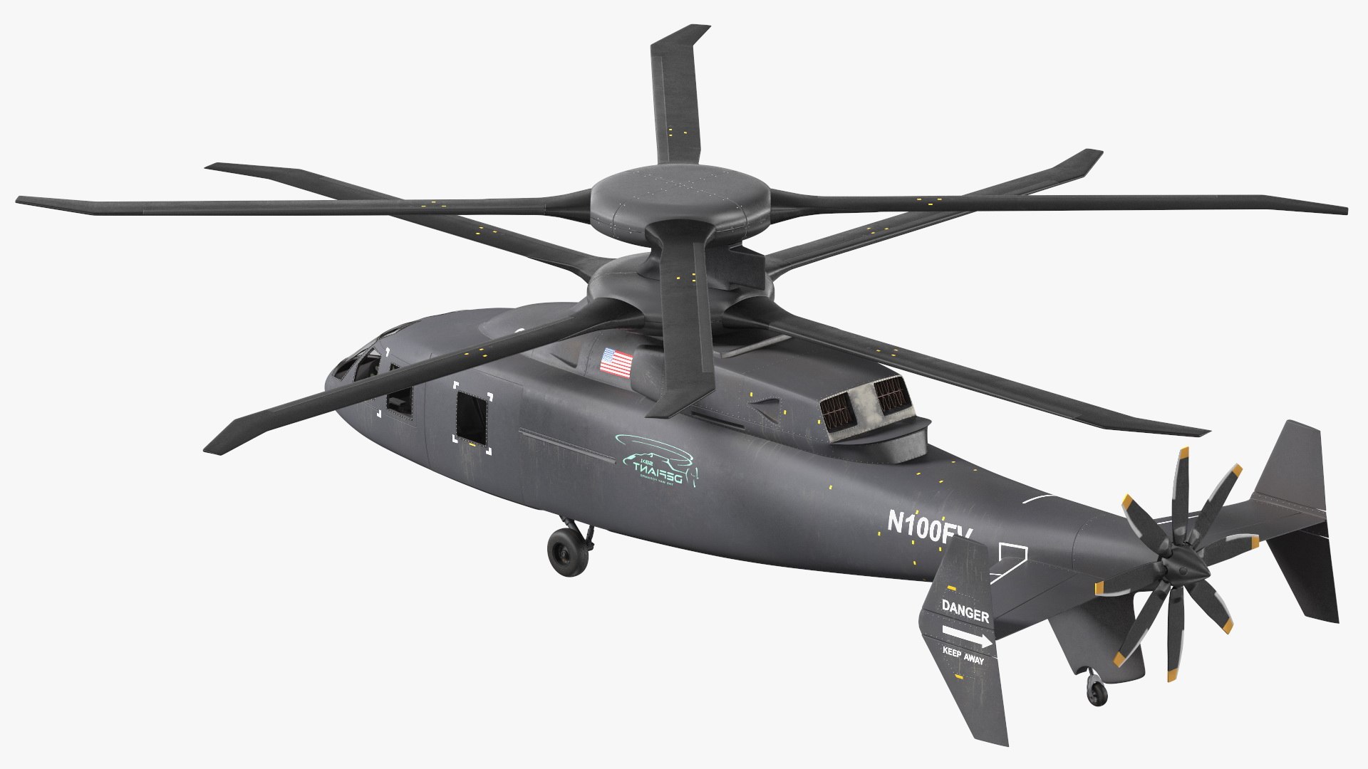 SB-1 Defiant Helicopter Rigged for Maya 3D model preview