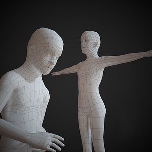 Rigged Low Poly Boy Basemesh