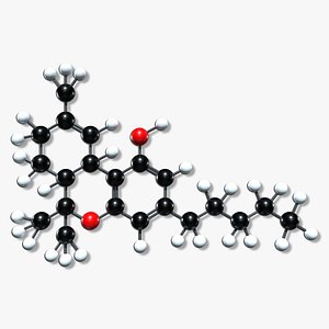 THC Tetrahydrocannabinol Molecule 3D
