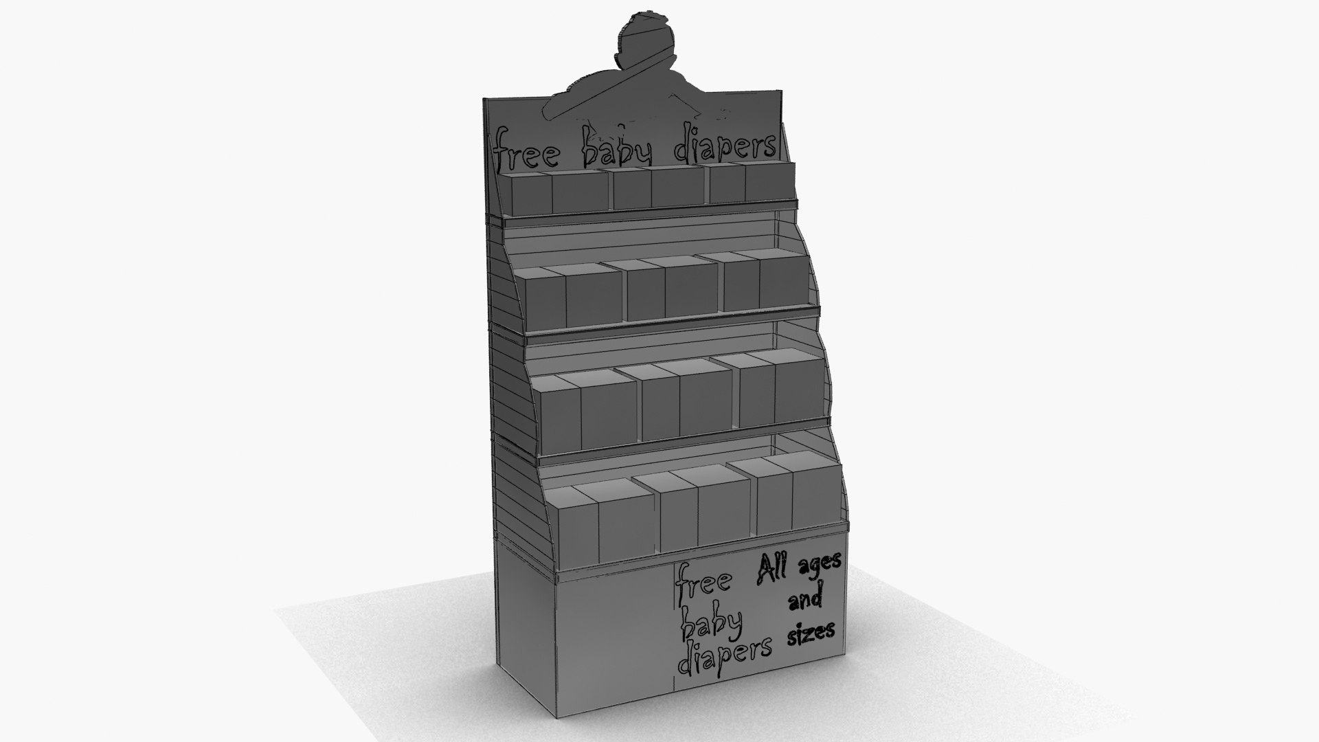 3D Baby Diapers Display - TurboSquid 1745657