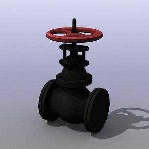 low-poly gas valve 3d model