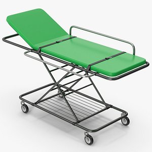 3D Green Ambulance Stretcher model