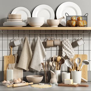 3D Decorative kitchen set 05 by Yevhen Shabalin model