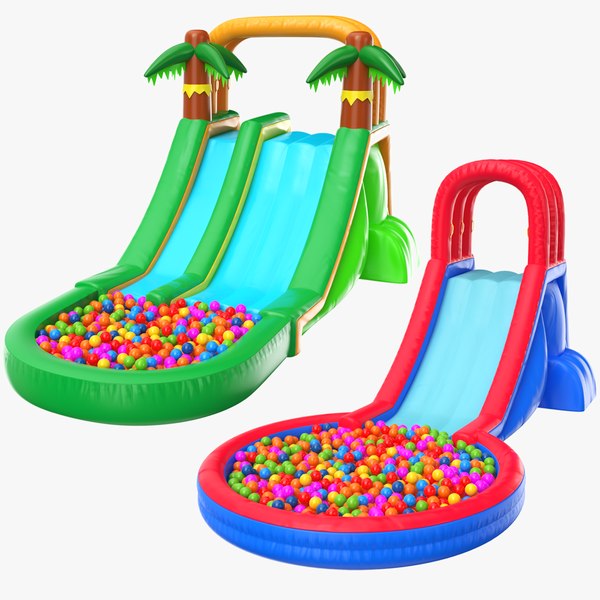 Two Inflatable Slides Ball Pit 3D model