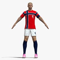 A-Pose Rigged Erling Haaland Norway 2026 3d model