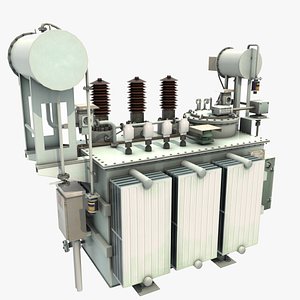 3D model Power Transformer For Distribution Station 1