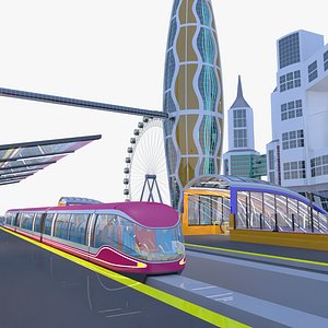 Future city with monorail IV