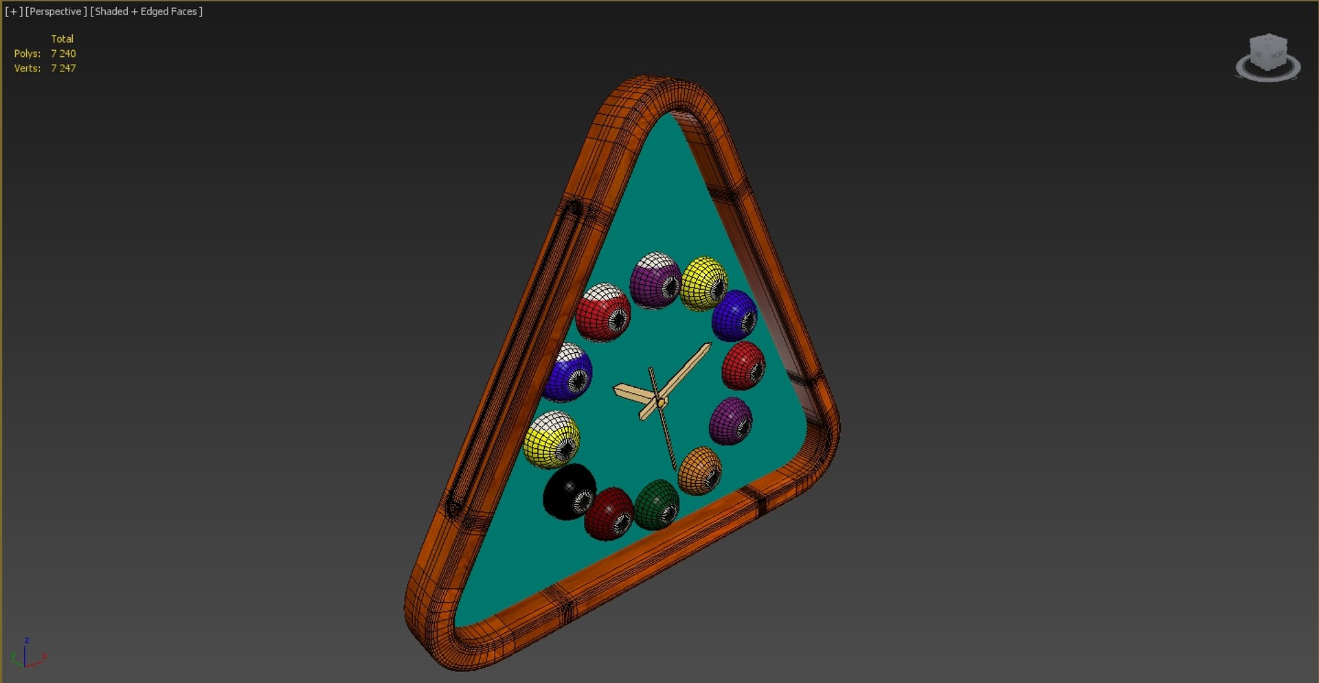 3D triangular billiard wall clock - TurboSquid 1559700