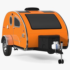 Teardrop Camping Trailer Simple Interior 3D model