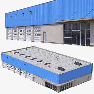 3D model Industrial Building 16 Blue