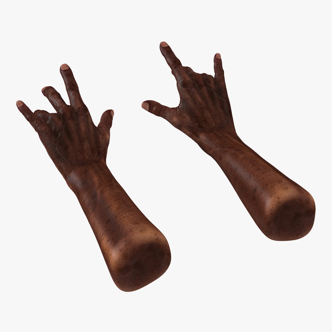 Old African Man Hands Pose 3 3D Model 3D model preview