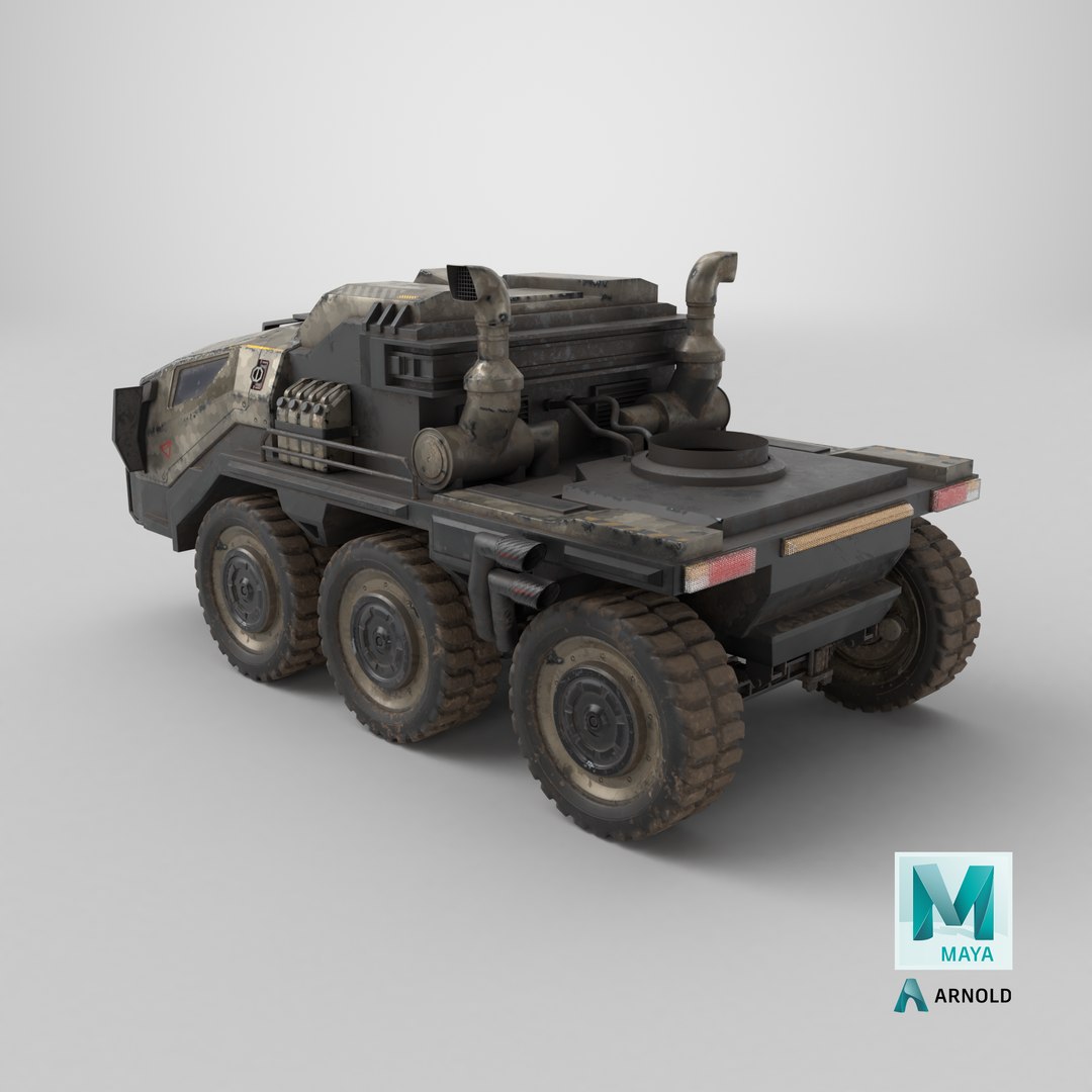 Sci Fi Military Truck Dirty 3D model https://p.turbosquid.com/ts-thumb/1b/jXYLC8/DN/stemcell_maya_arnold_render/png/1725886299/1920x1080/fit_q87/ae13bfb90ca90fc26bad56ee35ec2f7c2ac744a5/stemcell_maya_arnold_render.jpg