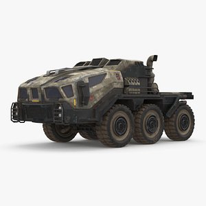 Sci Fi Military Truck Dirty 3D model