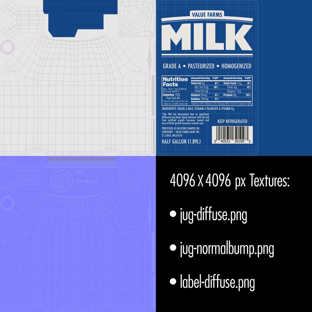 Milk jug - 3D - TurboSquid 1155771