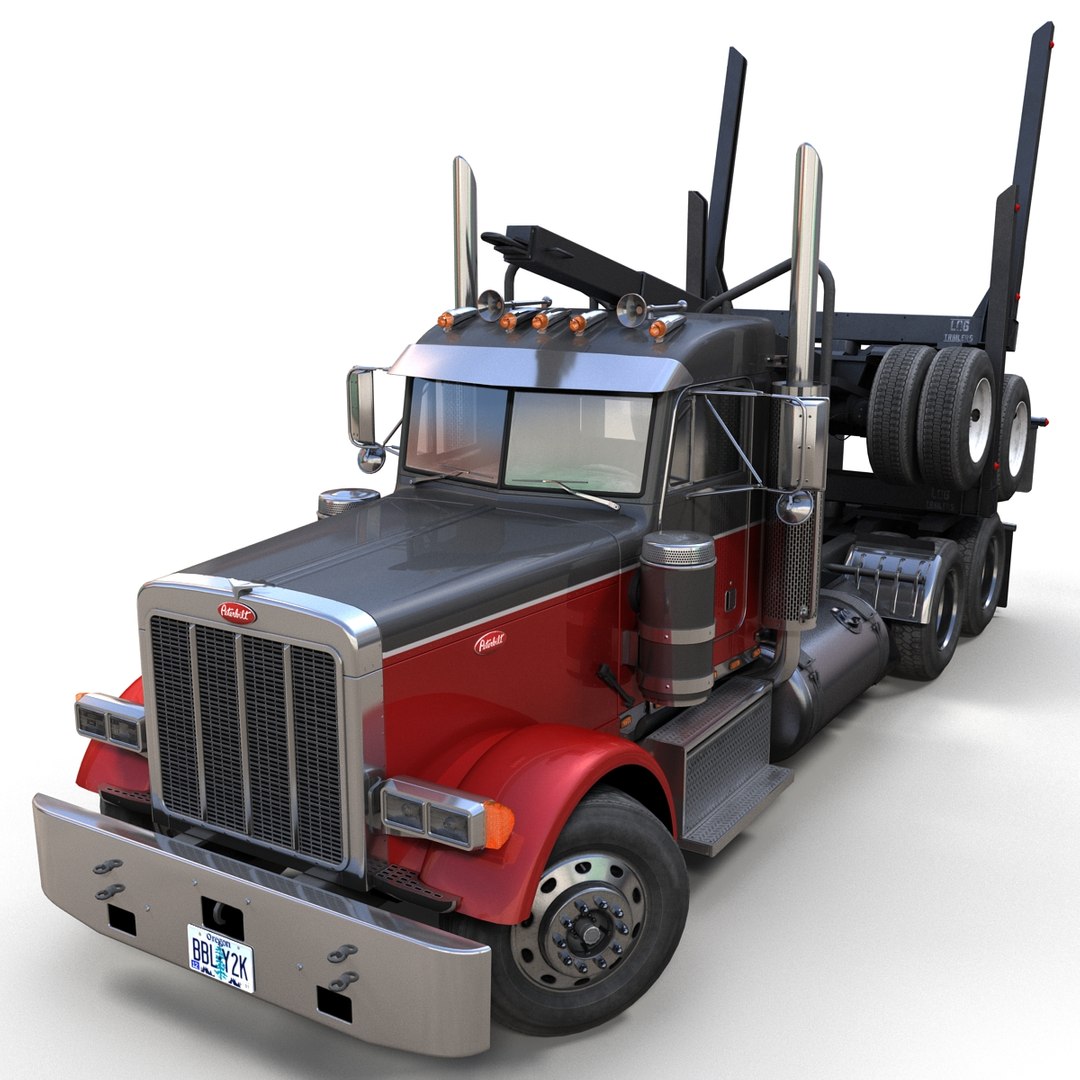 Peterbilt 379 Log Truck Pbr 3d Model - Turbosquid 1781890