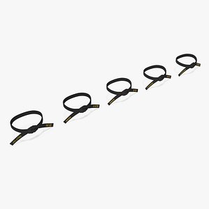 Black Martial Arts Waist Obi Belts Set