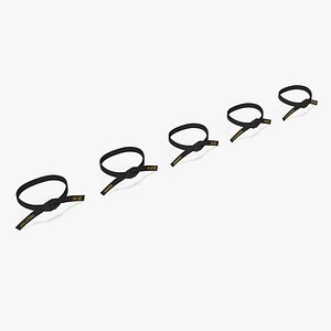 Black Martial Arts Waist Obi Belts Set