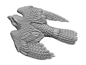 Bird Falcon relief pendant for 3d print CNC 3D model