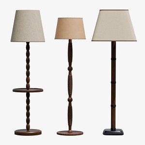 Classic Wooden Floor Lamps 3D model
