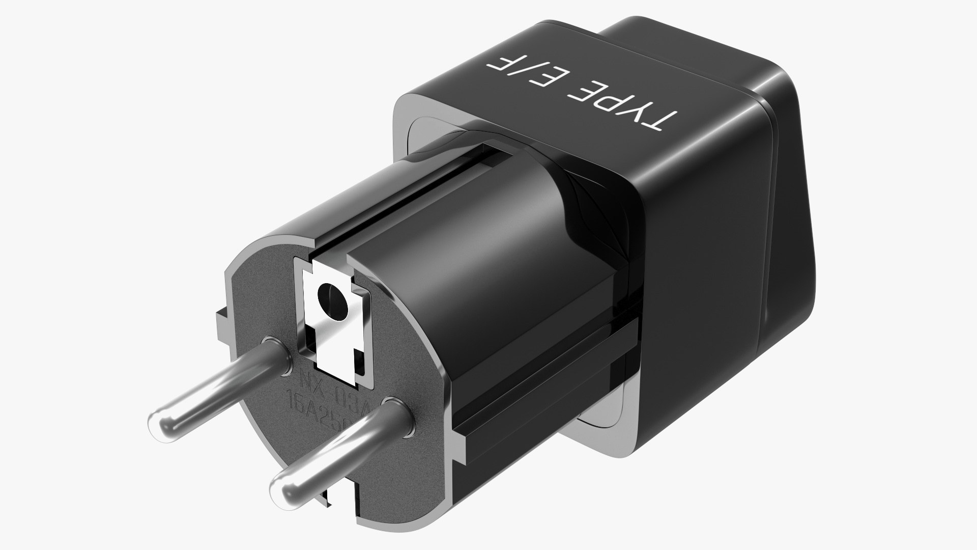 Type E F Universal Plug Adapter Black model TurboSquid 1838734