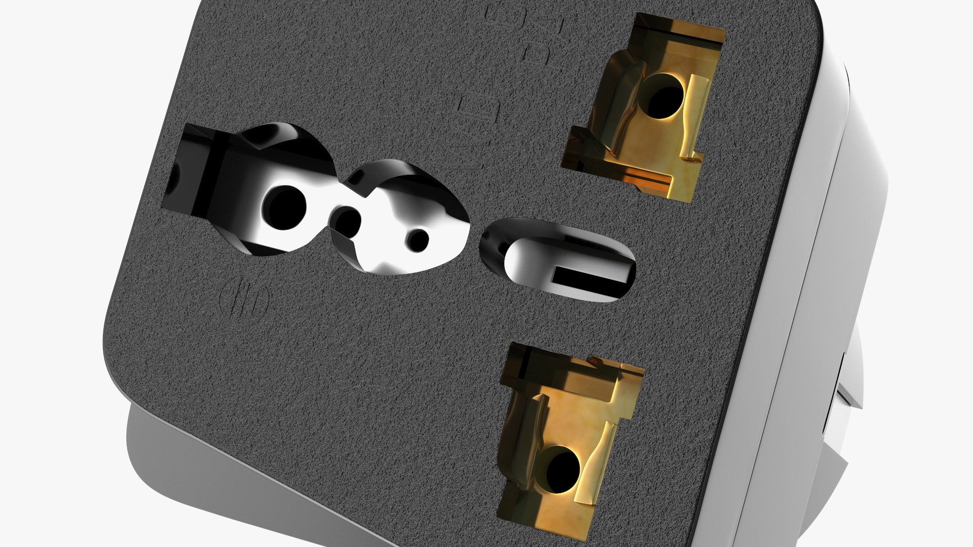 Type E F Universal Plug Adapter Black model TurboSquid 1838734