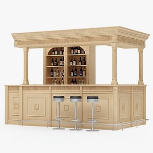 bar counter 3d obj
