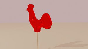 candy glass rooster 3D model